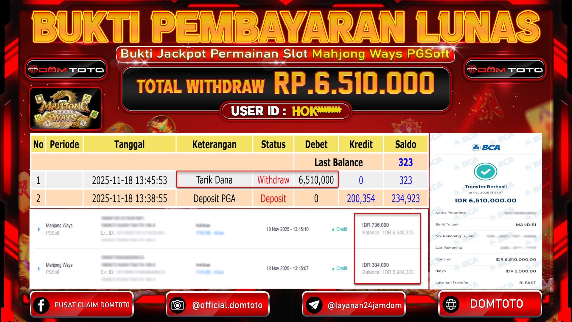 JACKPOT SLOT Mahjong Ways PGSoft 18 NOVEMBER 2025